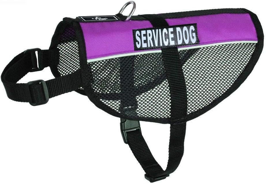 Service Dog mesh Vest Harness Cool Comfort Nylon for Dogs Small Medium Large Purchase Comes with 2 Reflective Service Dog Removable Patches. Please Measure Your Dog Before Ordering