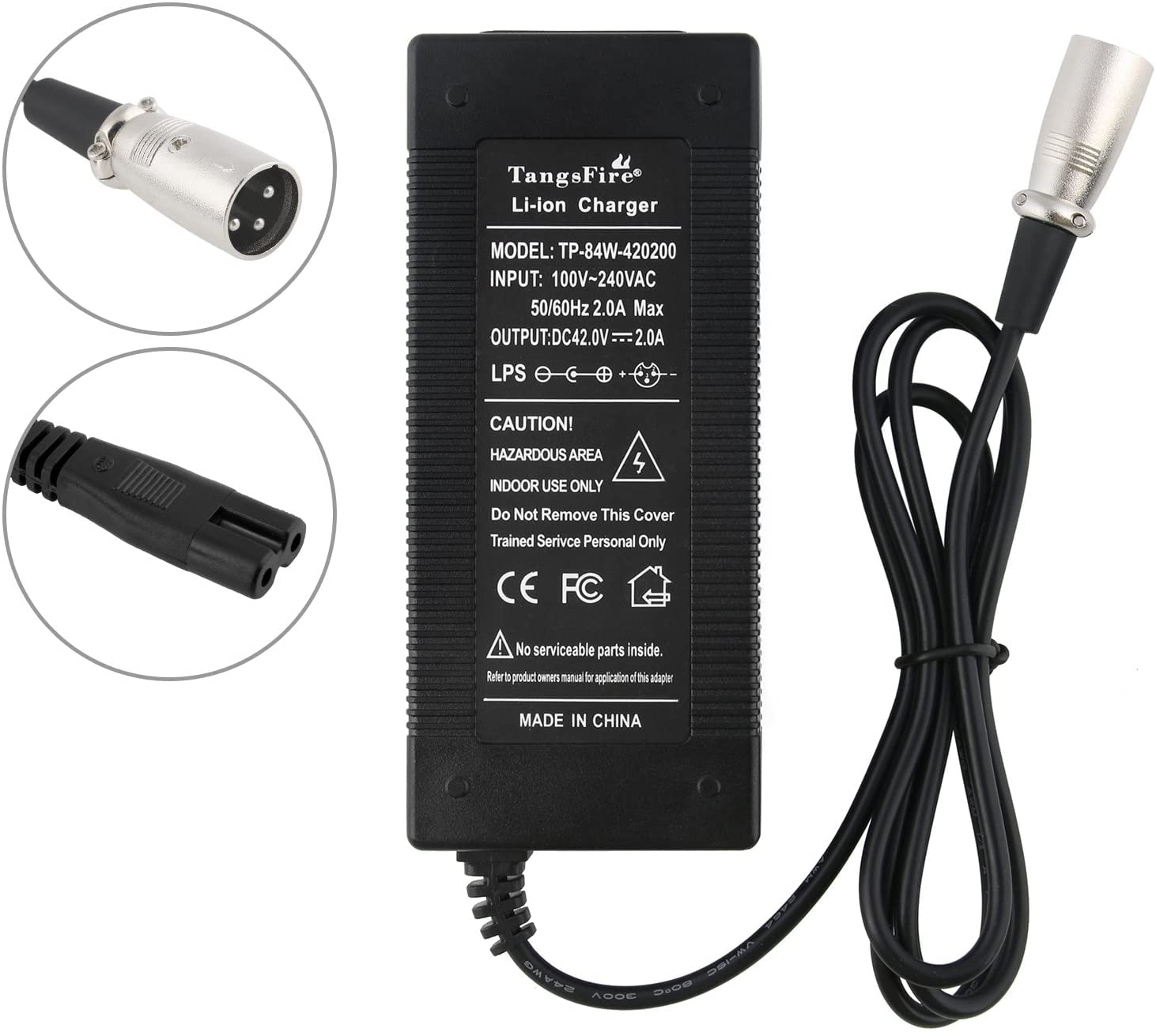 42V Chargeurs de Batterie pour Trottinette Bicyclette Chargeurs de Batterie Zero 8 36 Volt Chargeur Trotinette Electrique pour Speedtroot ST12 Trottinette 36V Velo (Chargeur +XLR 3P Male Connecteur)