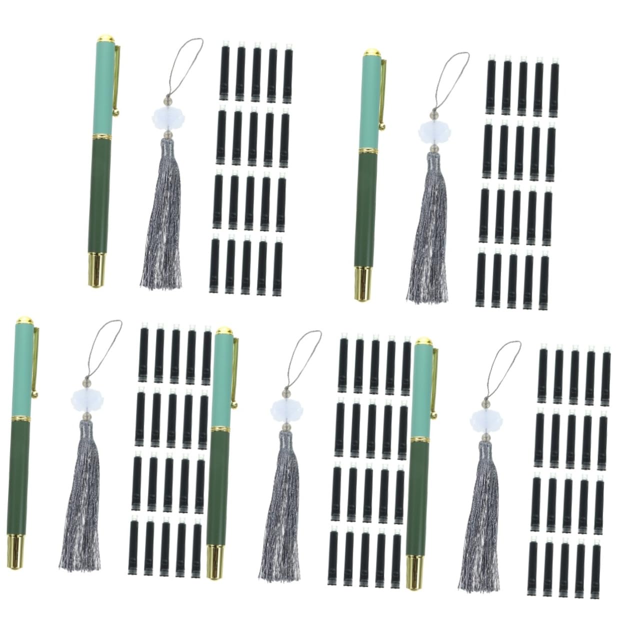 Anneome 5sätze Kalligraphie Pinselstift Edelstahl Pinselstift Tinte Und Weiße Quaste Für Wasserfarben Schreiben Und Malen Für Anfänger Und Fortgeschrittene