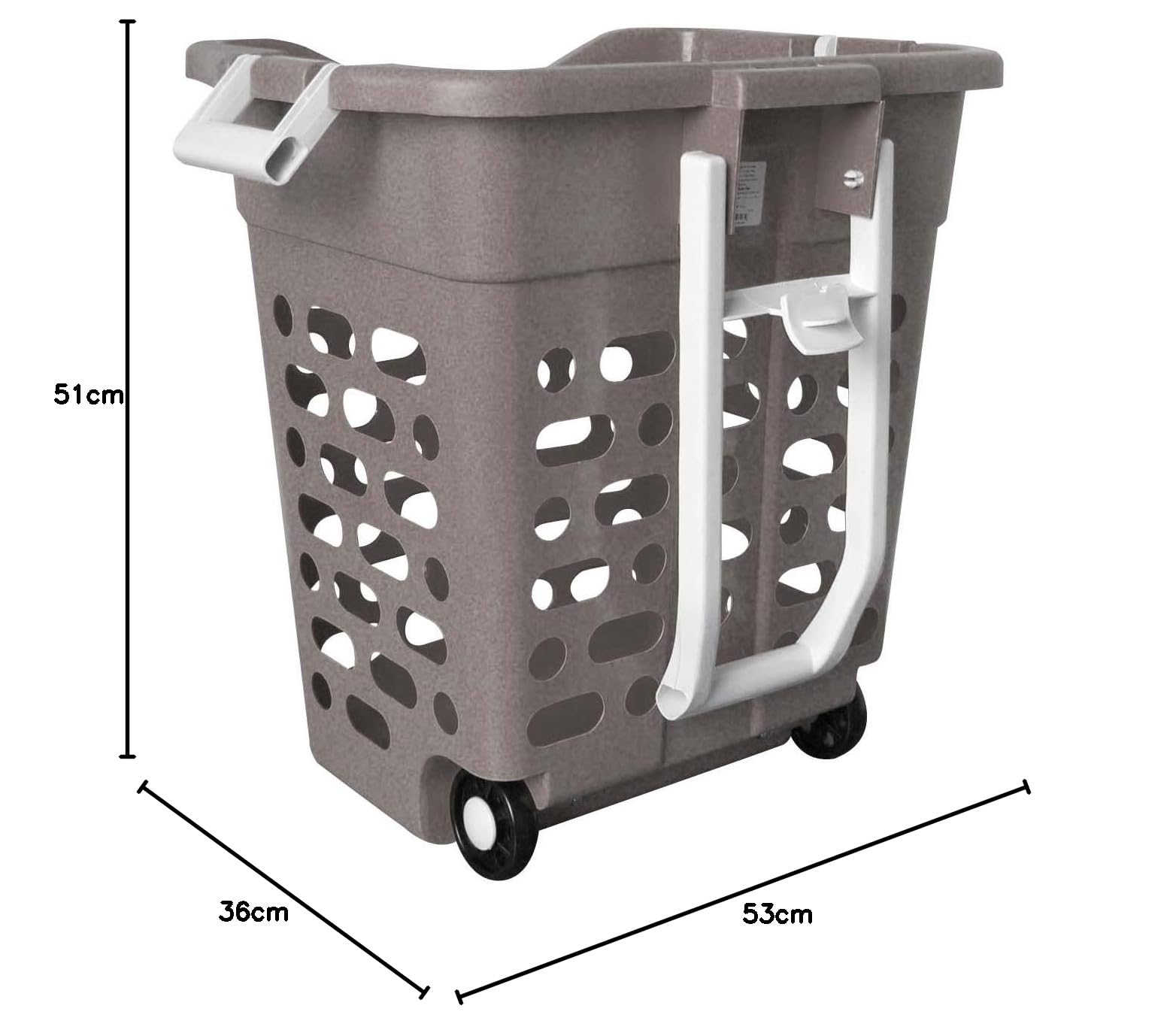 plasteo® Wäschekorb Wäschesammler Wäschesortierer | Fahrbar mit 2 Körbe und Griffen | Wäsche Trennen | Robust und Stabil | 50 Liter + 20 Liter | Luftdurchlässig | Taupe