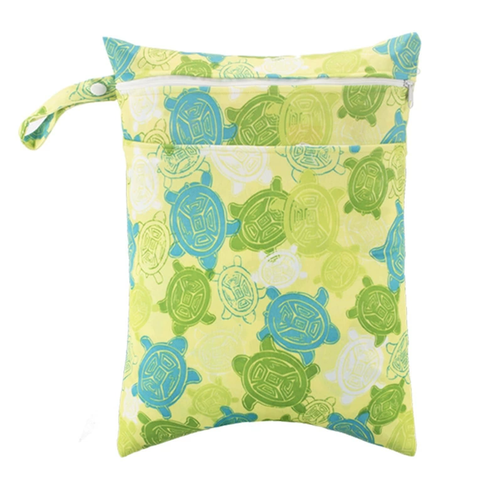 Hixingo Colorful Print Wet Bag,Large Waterproof Wet Dry Bag, Reusable Nappy Stuff Sack with Double Zipper,Portable Children's Items Dry Sack, for Clothes,Swimming,Travel,Beach (Turquoise,1-piece)