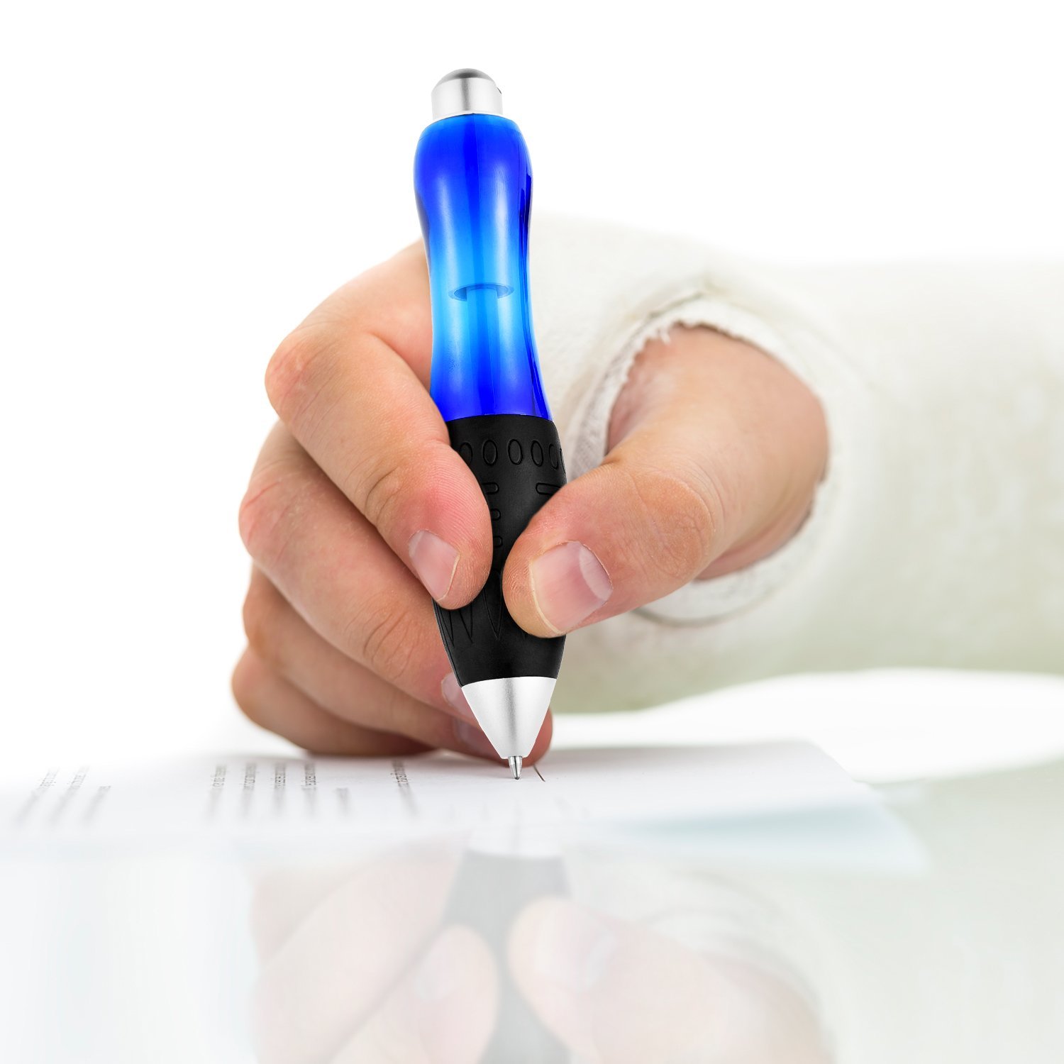 10 Pieces Big Weighted Fat Pens Retractable Blue Body Ballpoint Pens