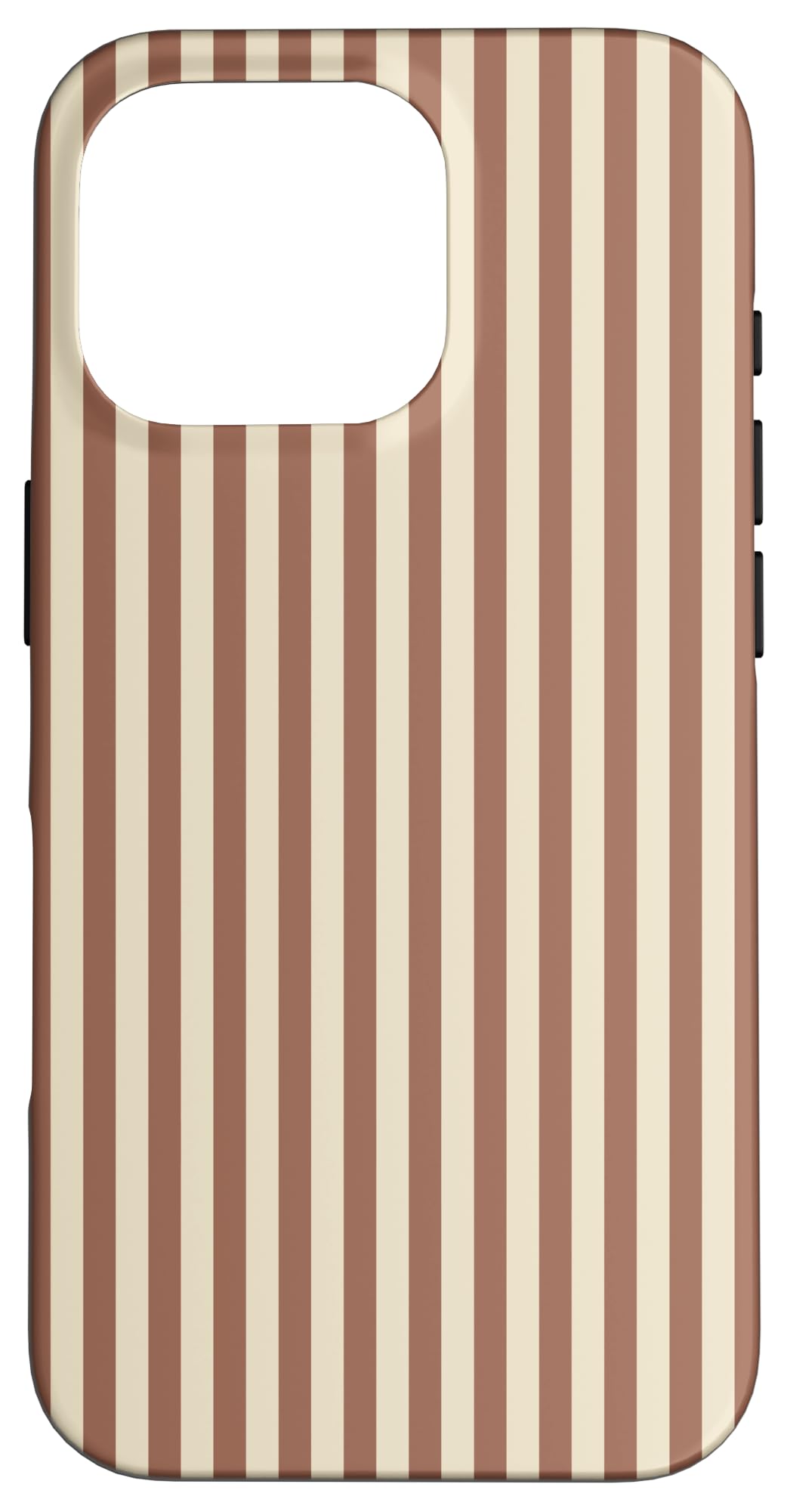 Striped Brown and Cream Lines Minimalist Aesthetic Trendy Case for iPhone 16 Pro