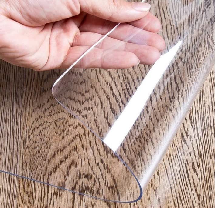 Buy Clear Table Cover Protector, PVC Plastic Desk Mat, Thick Desk Cover 1mm Thick Table