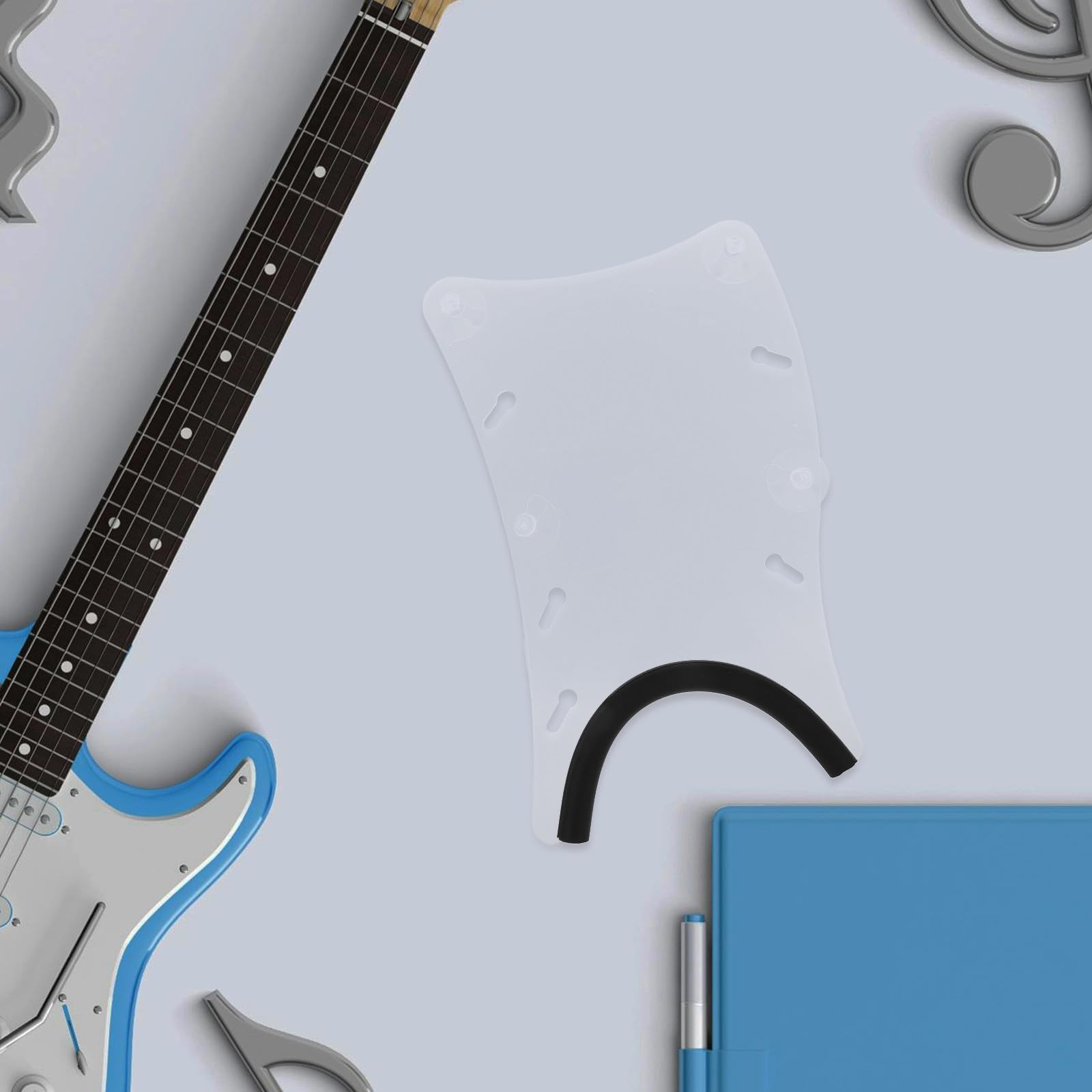 GALPADA Supporto per chitarra da gamba - Supporto per chitarra in acrilico con ventosa e poggiapiedi - con striscia antiscivolo in silicone per studio di registrazione e performance di musica classica