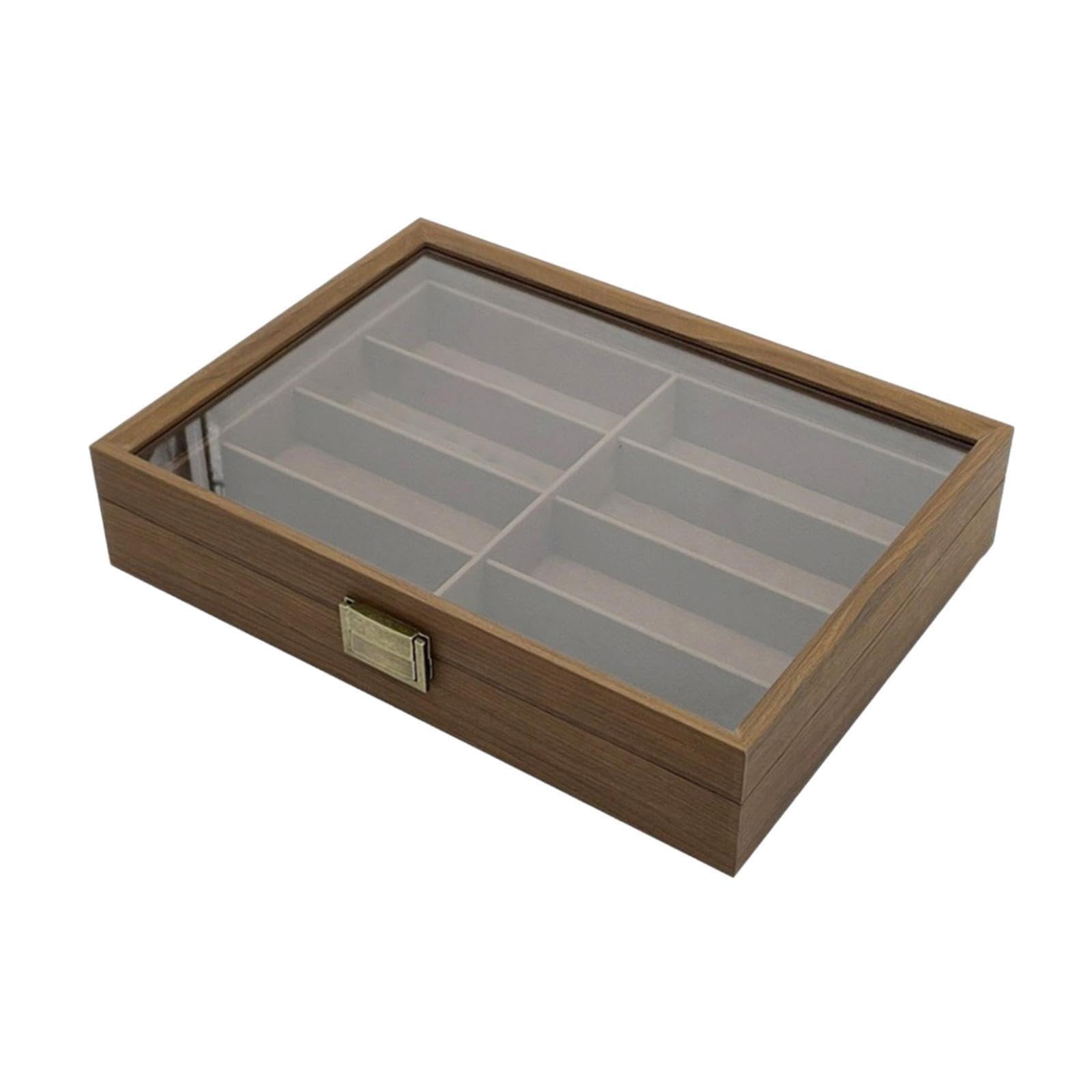 Elegante Brillenbox aus Holz, große praktische Aufbewahrungsbox für Zuhause und Büro. Diese Aufbewahrungsbox wurde speziell zur Aufbewahrung und Organisation von