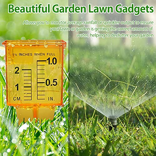 image for Generic 10pcs Bright Yellow Transparent Rain Gauge Sprinkler Gauge Reu