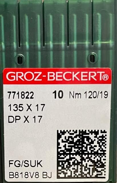 Needle It Up with Groz-Beckert Needle 135x17 / DPx17 / 135x85 / 135x535 / SY 3355 - FG/SUK - Size - 120/19 (100PK)