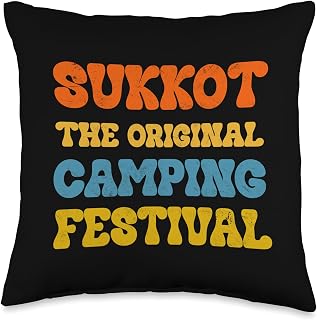 Happy Sukkot The Original Camping Festival Sukkah Lulav Throw Pillow