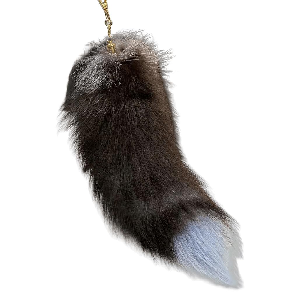 Generic Huge Fluffy Faux Fur Tail Keychain Therian Tail Tail Keychain Cute Animal Tail Keychain Bags Charm Keys Holder Keyring Cosplay Costume Handbag Accessory