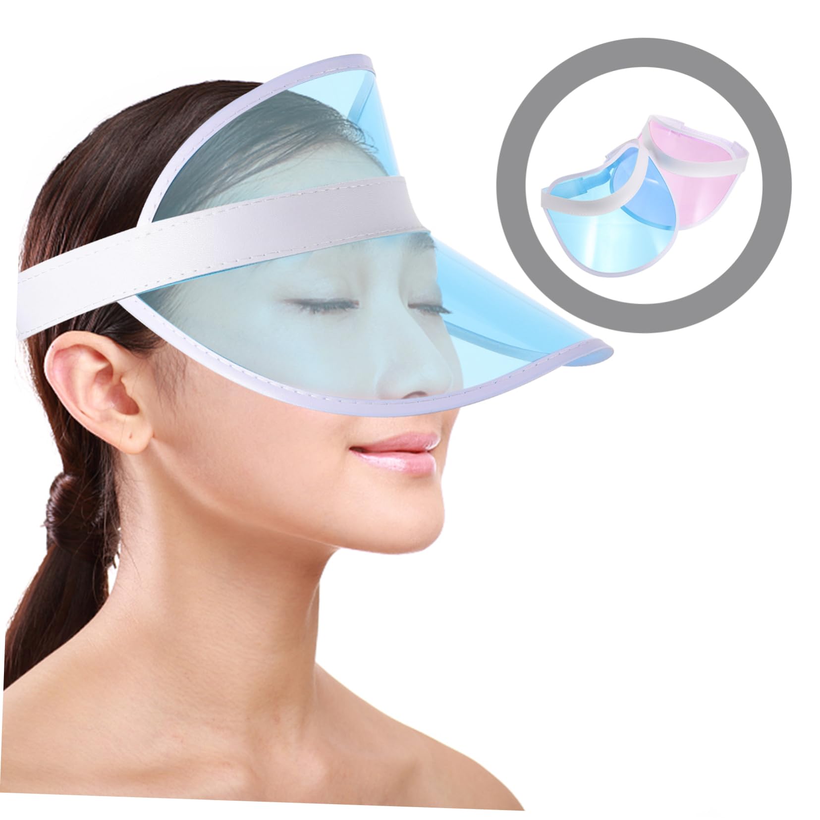 ibasenice Chapeau De Soleil Plastique pour Femmes Lot de Chapeau À Large Bord pour Plage Activités Extérieur Protection UV Réglable Rose Bleu