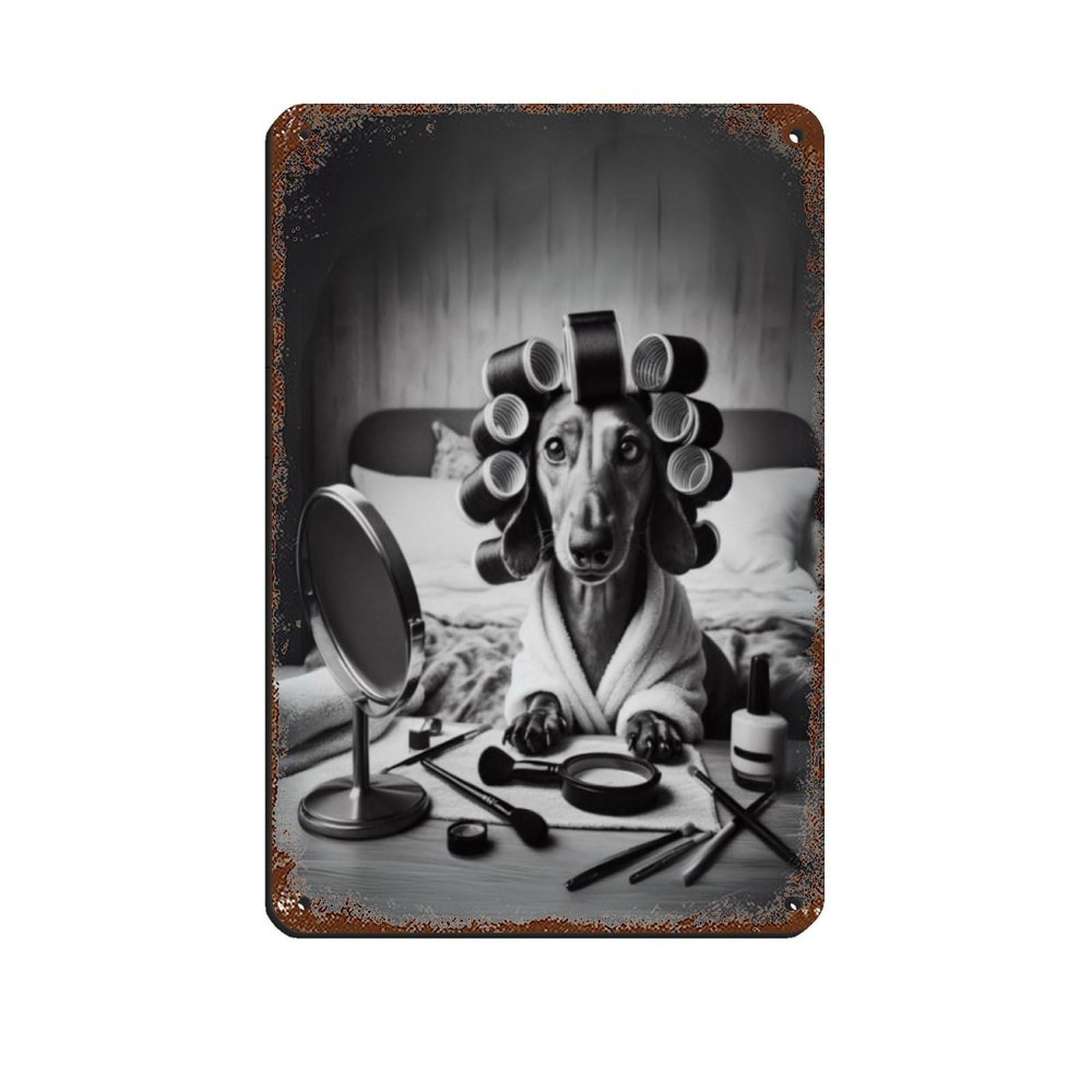 Dachshund Dog Bathroom Art (3) Tin Sign Vintage Metal Pub Club Cafe Bar Home Wall Art Decoration Poster Retro 8x12inch(20x30cm)