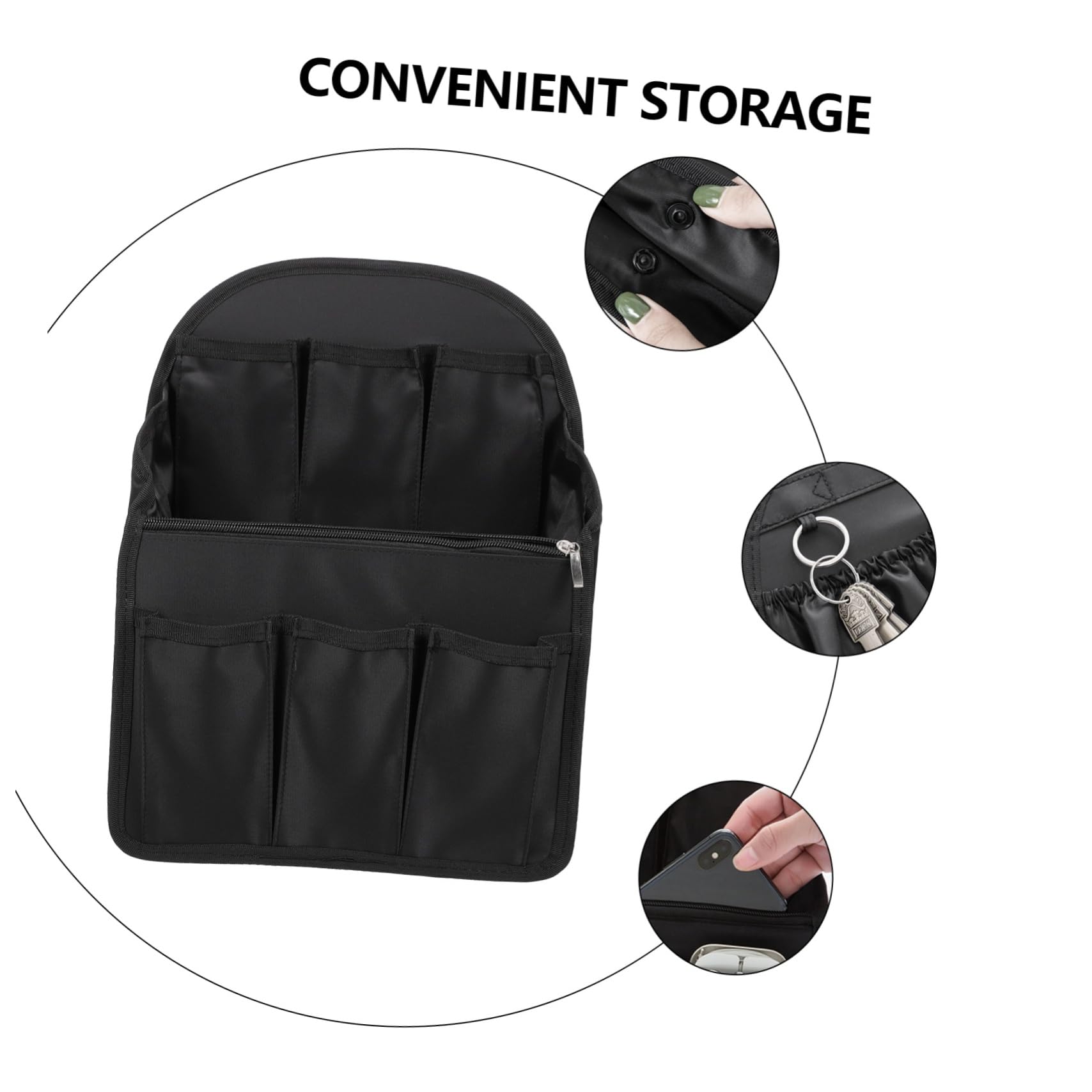 Inserto Organizzatore per Zaino Viaggio Multi Scomparti in Nailon Nero