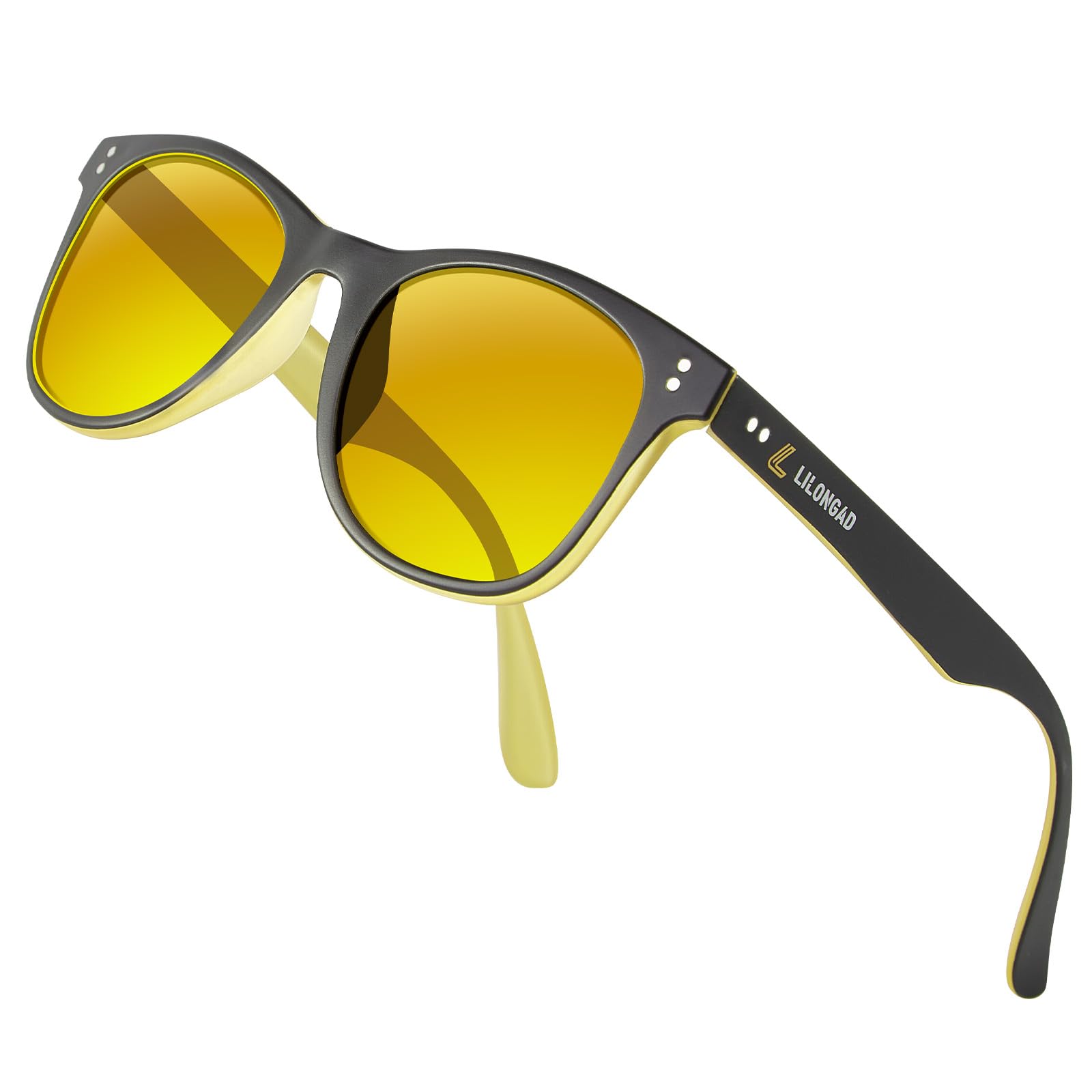 LILONGAD Polarized Sunglasses for Men Lightweight TR90 Frame, Scratch-Resistant Lenses, UV400 Protection Square Sun Glasses