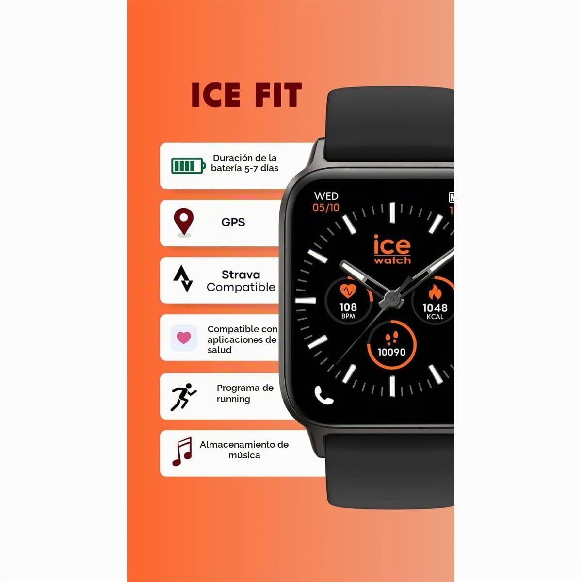 Ice-Watch - ICE fit 1.0 AMOLED - Reloj deportivo conectado con correa de silicona (1,78 pulgadas)