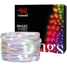 32.8FT WS2812B RGB Addressable Transparent Wire Fairy Lights,Waterproof Dream Color Christmas String Lights for Party,Indoor Outdoor Decor,Christmas Tree,DC5V