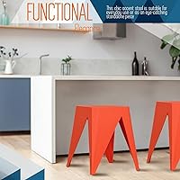 Vista 6 de InterSpaceLiving Zuho Taburete multiusos (2, naranja brillante)