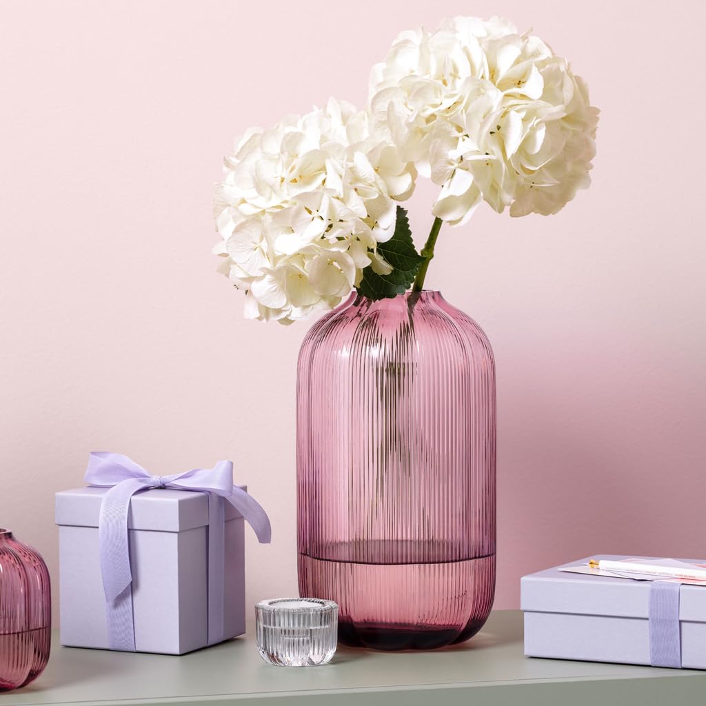 Villeroy & Boch – Fleur Gifts jarrón, Altura: Aprox. 28 cm, Lila, jarrón Floral de Cristal para Ramos Grandes, Cristal