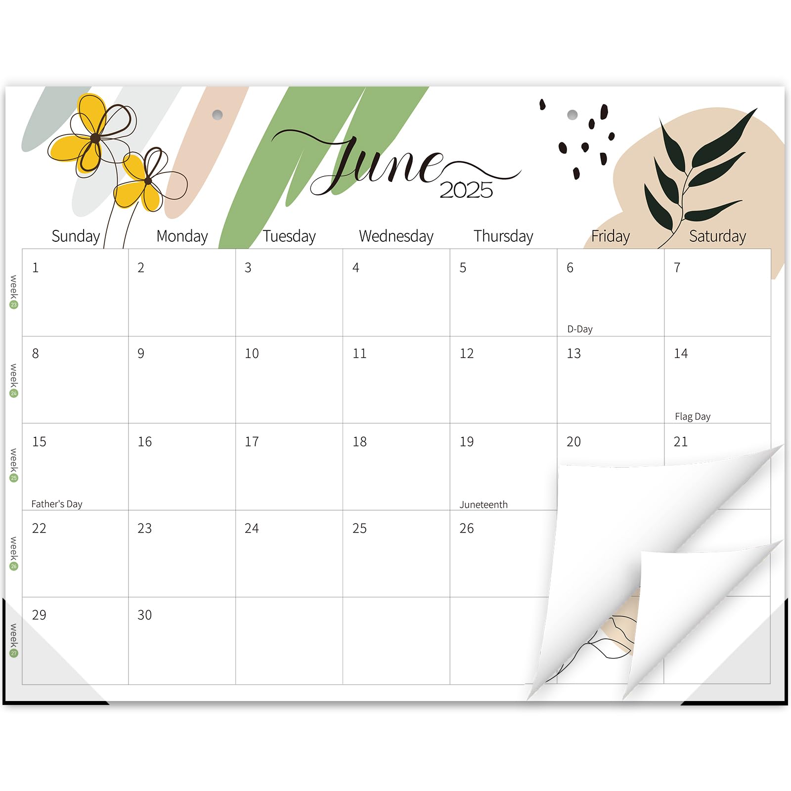 GuassLee Desk Calendar 2025-2026 - Viscose horizontal F color calendar,11 x 14 Inches, 18-months from Jan.2025 to Jun.2026 for School,Office and Home