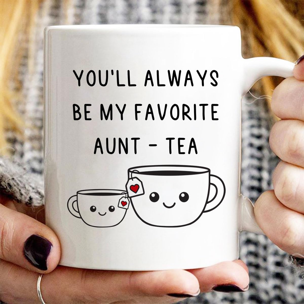 Gifts For Aunt, Auntie My Favorite Aunt-tea Cup, Funny Best Aunty Mug 11oz - Perfect Birthday, Christmas For Auntie From Niece, Nephew - Image 5