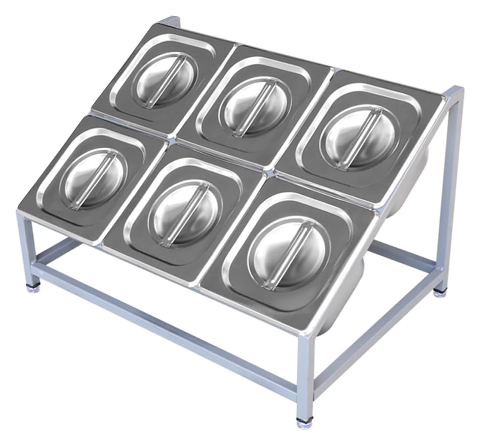 HADECOLL Pizza Topping Station, Spice Tins, Condiment Racks Organizer Shelf For Kitchen Buffets, Ingredients Container For Seasoning Sauce Salad Jam Fruits,Silver-a-50.5x38x25cm