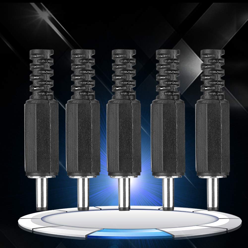 Ejoyous MALE DC-NOTOL Conector Conector Coaxial, 5pcs Auriculares Estéreo Elasticidad Ideal para Pequeños Proyectos Electrónicos y Aplicaciones CCTV, Funciones 5.1 Canal Hi-Fi, Estéreo