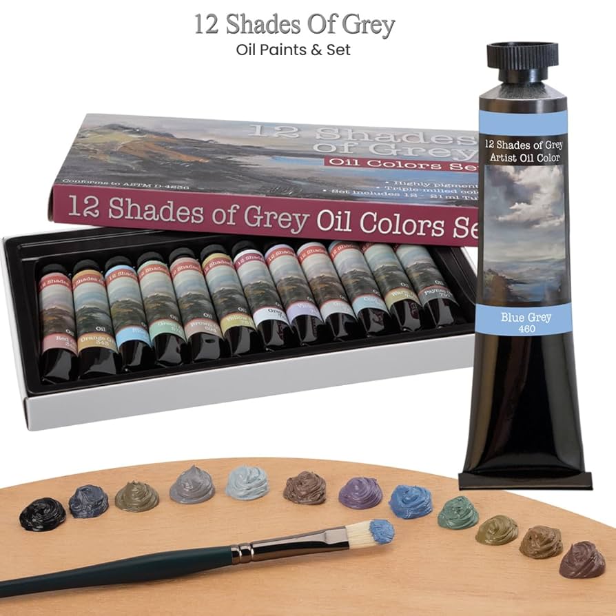 Amazon.com: 12 Shades of Grey Artist Oil Colors, Set of 12