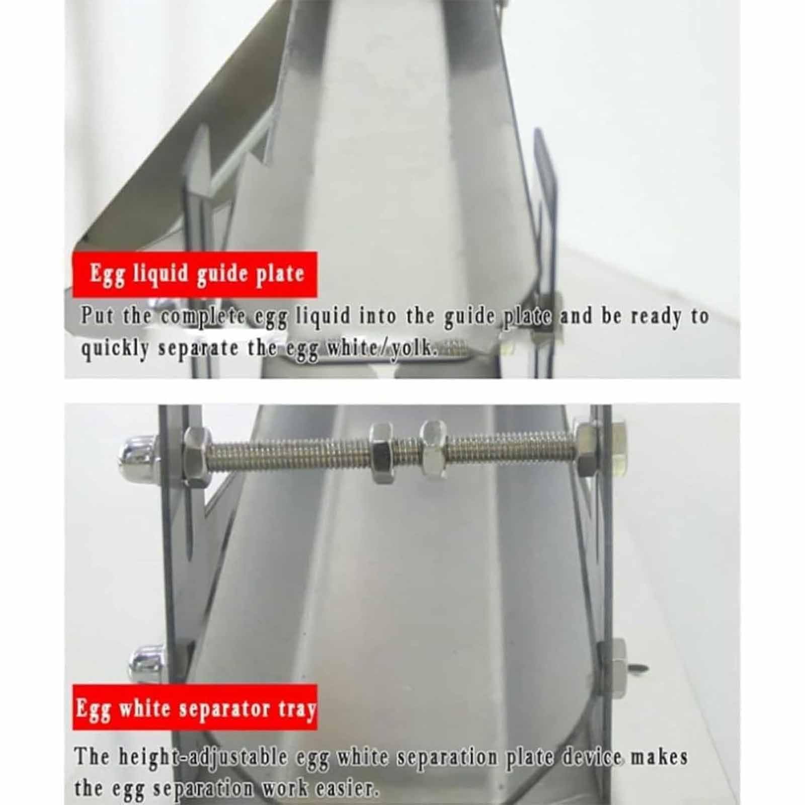 Separator jajek, profesjonalny separator żółtka ze stali nierdzewnej, szybkie oddzielenie do piekarni, regulowana funkcja przesuwania, trwała konstrukcja, duża pojemność do przetwarzania jajek