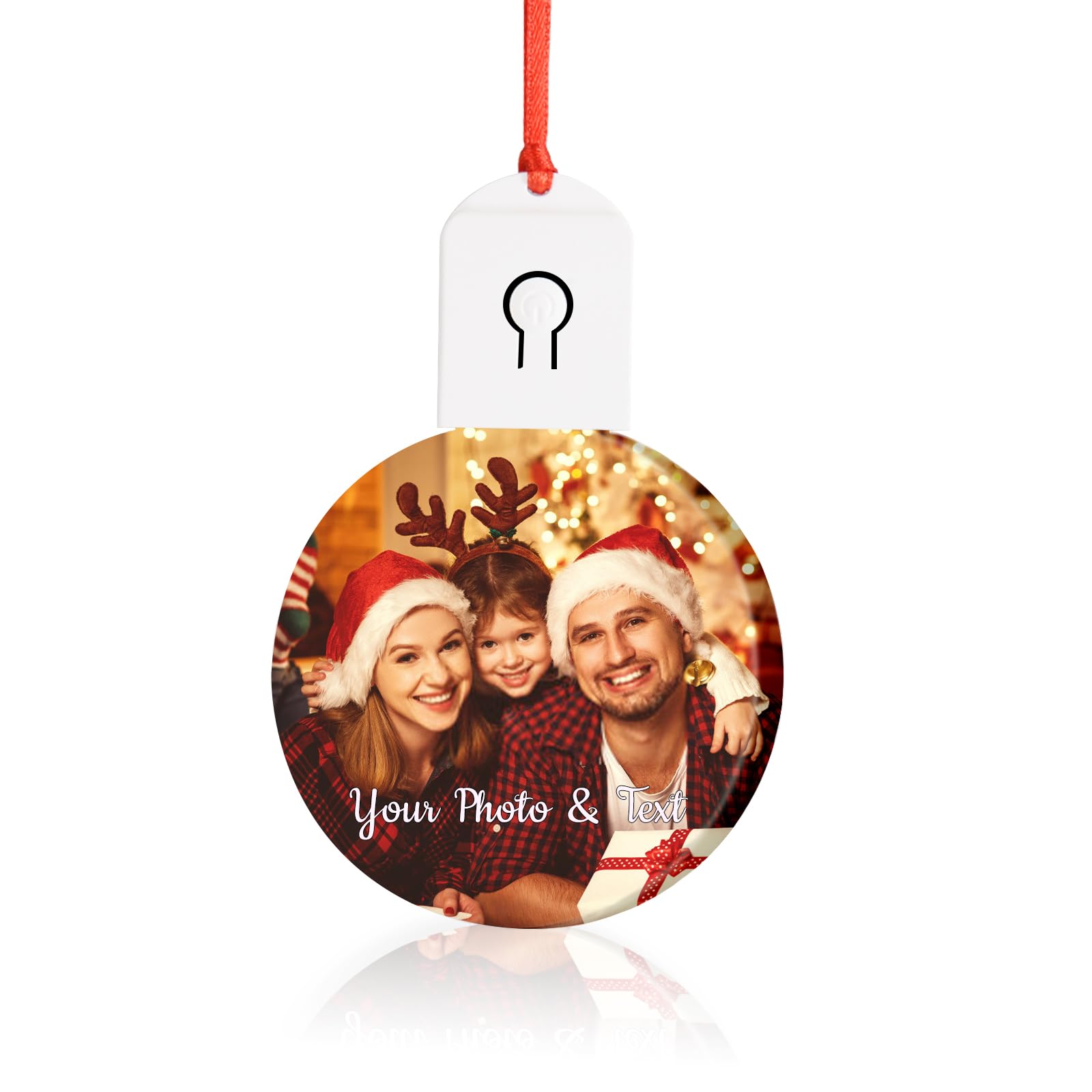 Adornos LED de Navidad personalizados 2023, adorno colgante personalizado que cambia de color, decoración del árbol de Navidad para familia, parejas, árbol de Navidad, decoración del hogar (A17-LED