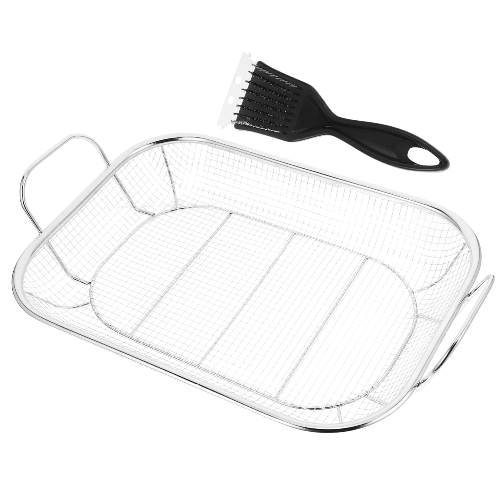 Sosoport Multi-Functional Stainless Steel Barbecue Basket Portable Camping Grilling Basket Grill Tray BBQ Accessories Vegetable Fruit Grilling