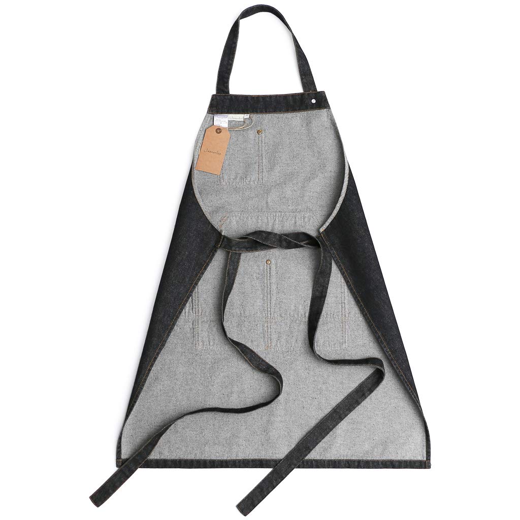 Jeanerlor Cotton Denim Apron for Hair stylist (2 colour) Adjustable Neck