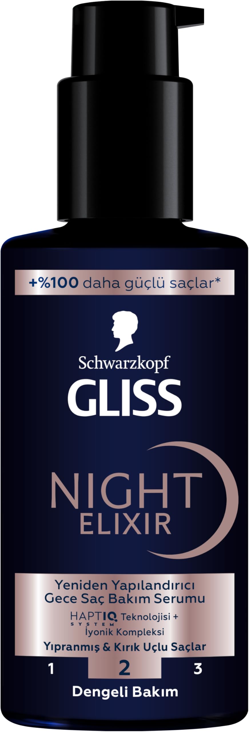 Schwarzkopf Gliss Night Elixir Overnight, Hair Serum, Damaged Split Hair, Medium Care, 100 Ml-image
