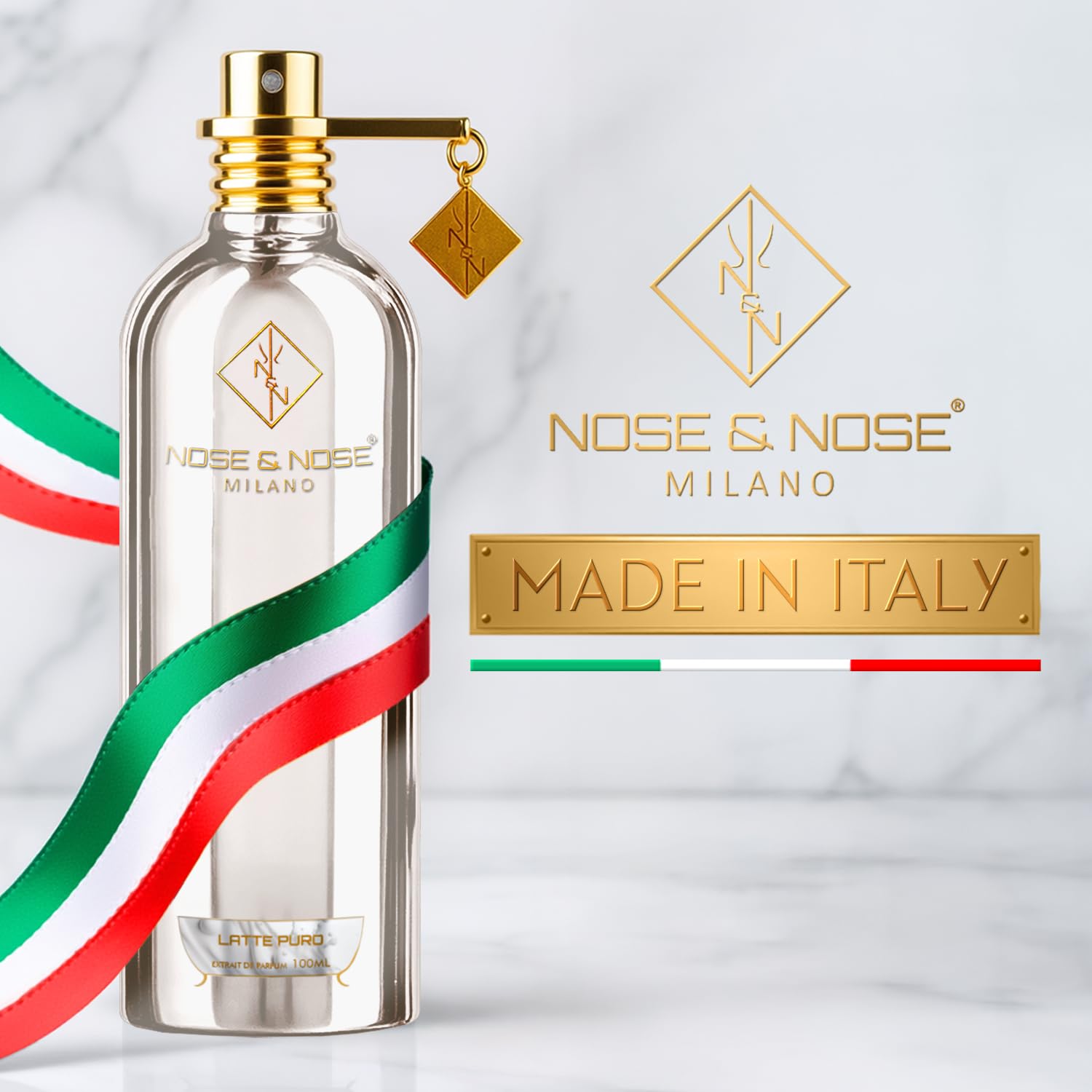 NOSE & NOSE MILANO Perfume Unisex Extrait de Parfum Equivalente e Inspirado Bianco Latte - Perfume de Larga Duración y Persistente, Fragancia Intensa con 30% de Esencia Pura Similar al Original 100 ml