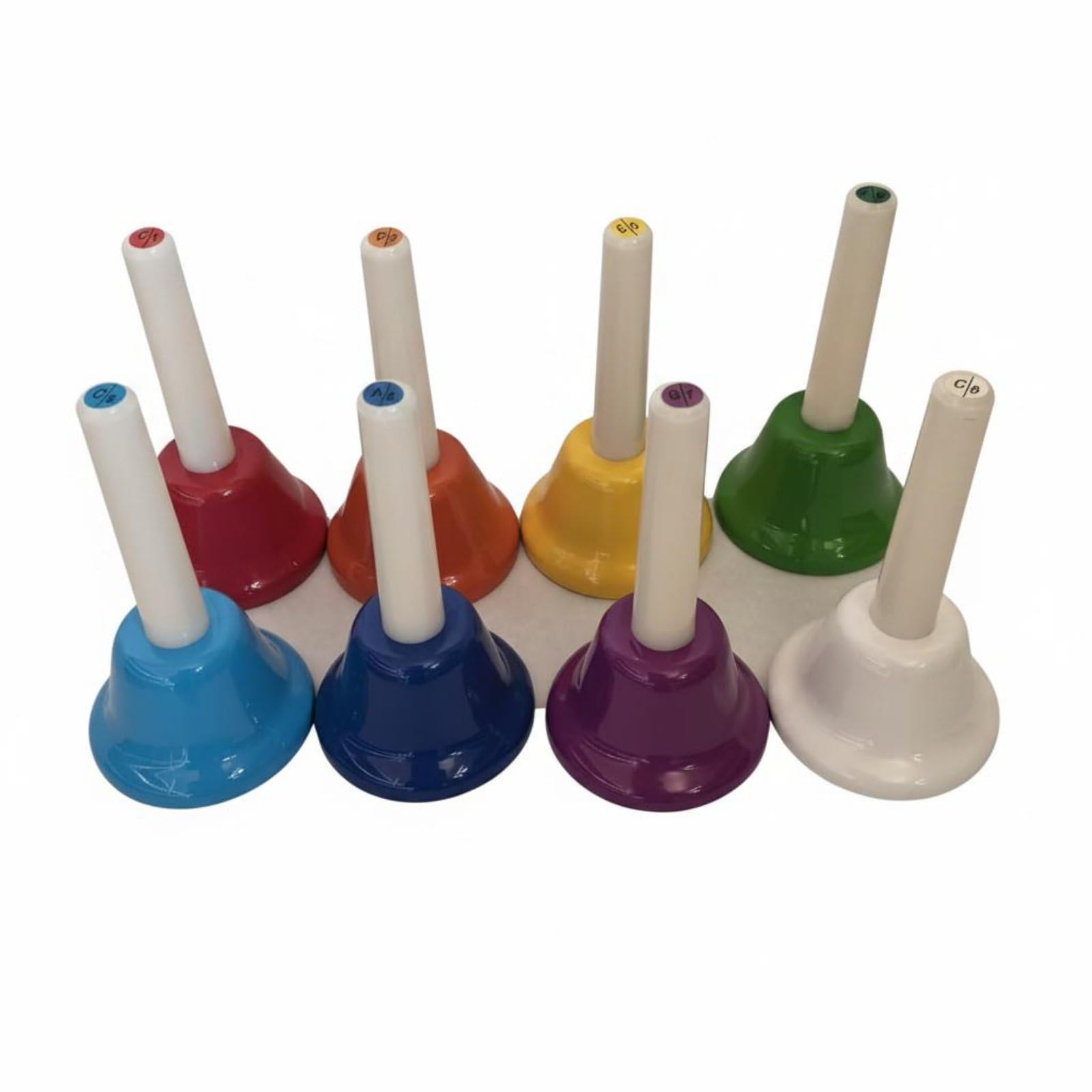 8 Pieces Music Instrument 8 Note Handbell Set Early Learning Diatonic Desk Bells Color Coded Music Bells for Children, Beginners, Toddlers, Classroom, Preschool, White-picture-23