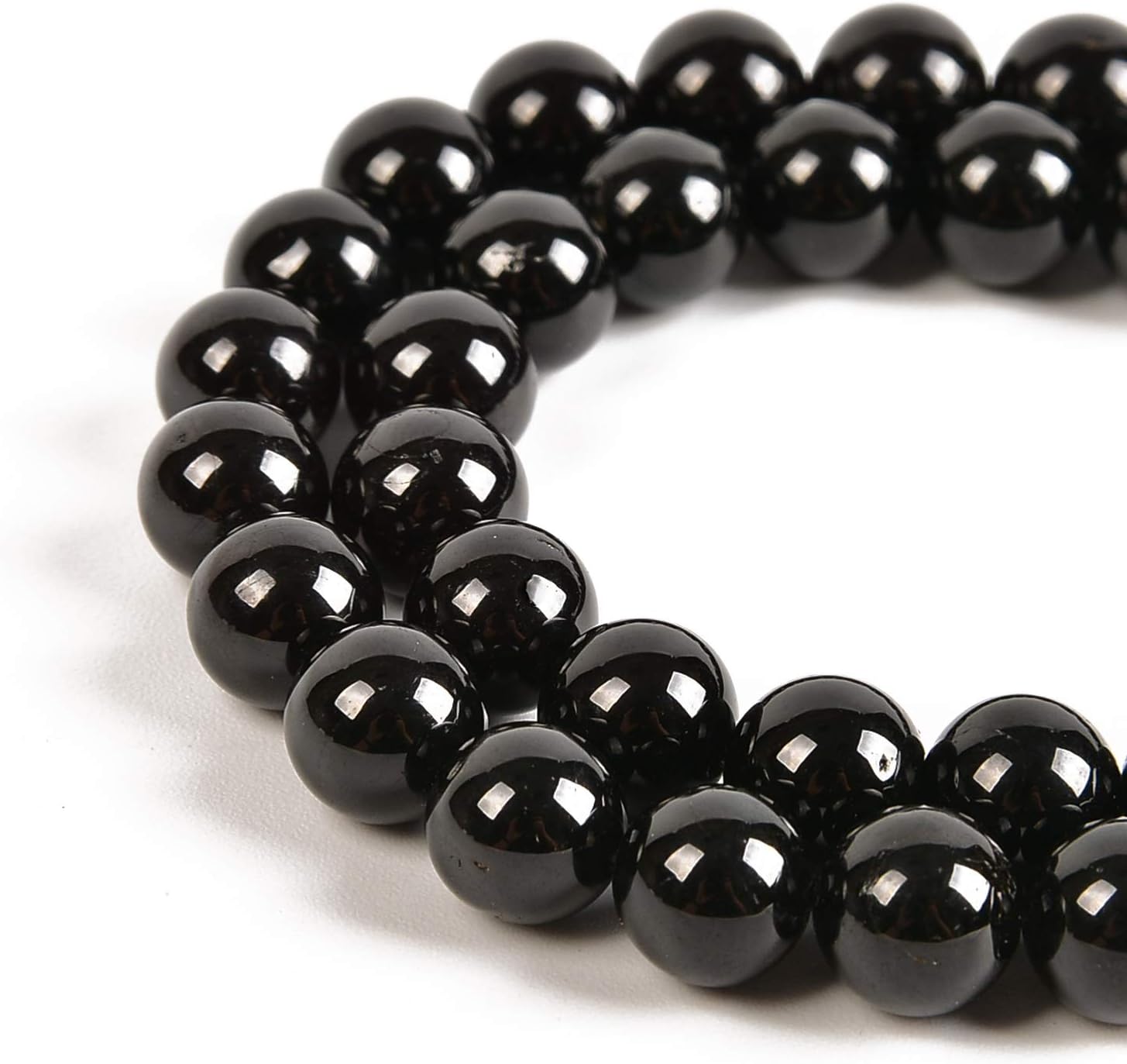 Nancybeads 90pcs 4mm Natural Black Tourmaline Gemstone Round Spacer Loose Stone Beads for Jewelry Making 15.5" 1 Strand (Black Tourmaline, 4mm 90Beads) Black Tourmaline 4mm 90Beads