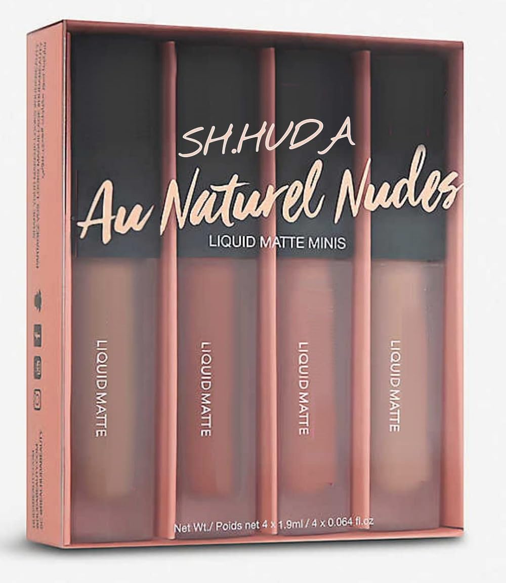 Mr Huda Professional Lipstick Combo Pack, Set of 4 Blushed Nude Edition Liquid Mini Lipsticks Matte Finish Mr Huda Professional Lipstick Combo Pack, Set of 4 Blushed Nude Edition Liquid Mini Lipsticks Matte Finish