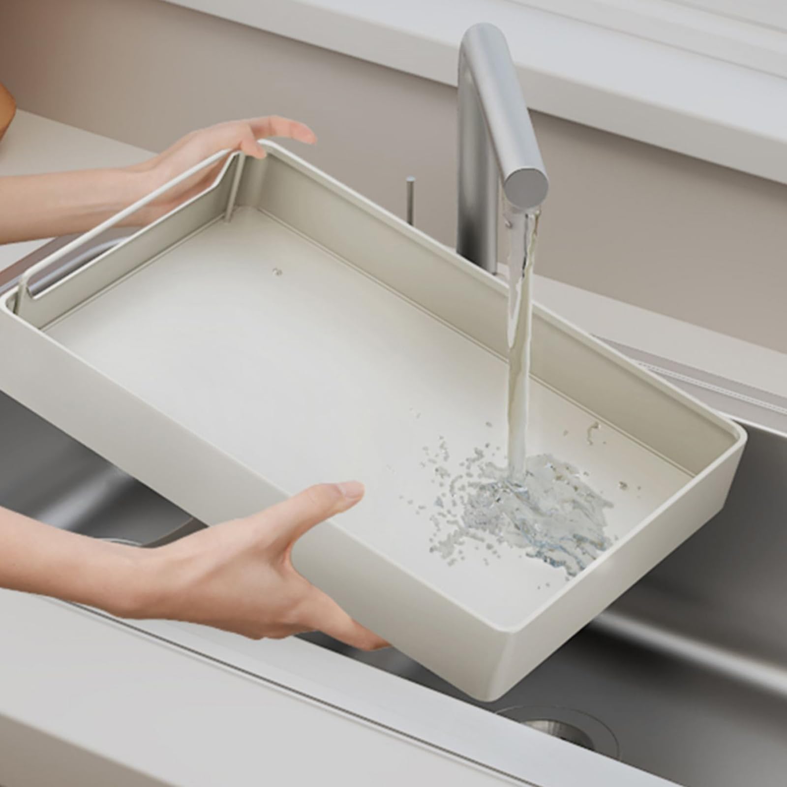 Zstar Ausziehbares Küchenschrank-Regal 2-teilig – Ohne Bohren, leise & stabil, aus pulverbeschichtetem, rostfreiem Stahl – Schubladeneinsatz für Backbleche, 40 cm breit, Schwarz – 2-teiliges Set