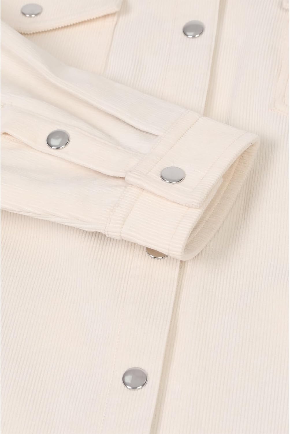Women's Corduroy Shirt Jacket with Flannel Lining, Snap Button Front Fall Winter Shacket Coat - Image 6