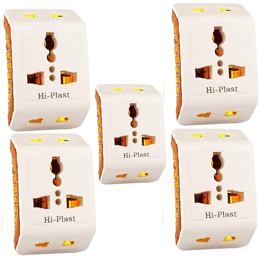 Hi-Plasst Electric 3 pin Universal Multi Plug Travel Adapter 6 Amp Type D Used as 6amps to 13amps Conversion Plug
