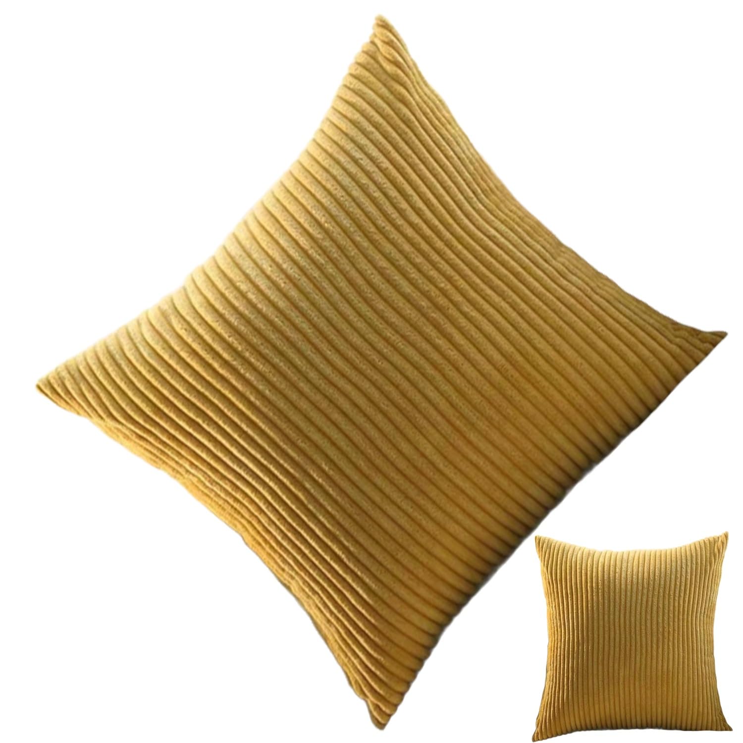 ILiemao 2 Pack Corduroy Soft Decorative Square Rectangle Throw Pillow Cover 60x60 50x70 80x80 cm Cushion Covers Pillowcase, Home Decorations for Sofa Couch Bed Chair(W6,2pcs 60x60cm)