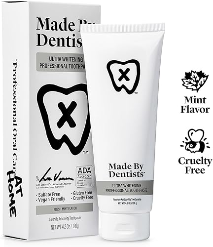 Miniatura 5 de Made by Dentists Pasta dental profesional ultra blanqueadora Paquete de 2 Pasta dental blanqueadora de dientes sensibles con fluoruro de sodio y