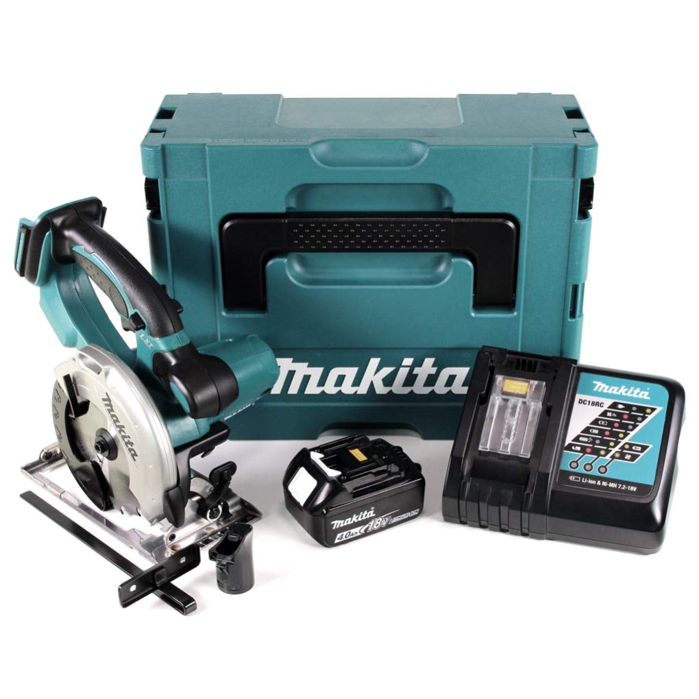 Makita DSS 501 RM1J akumulatorowa przenośna pilarka tarczowa litowo-jonowa 18 V 136 mm w pudełku Makpac + 1 akumulator 4,0 Ah + ładowarka