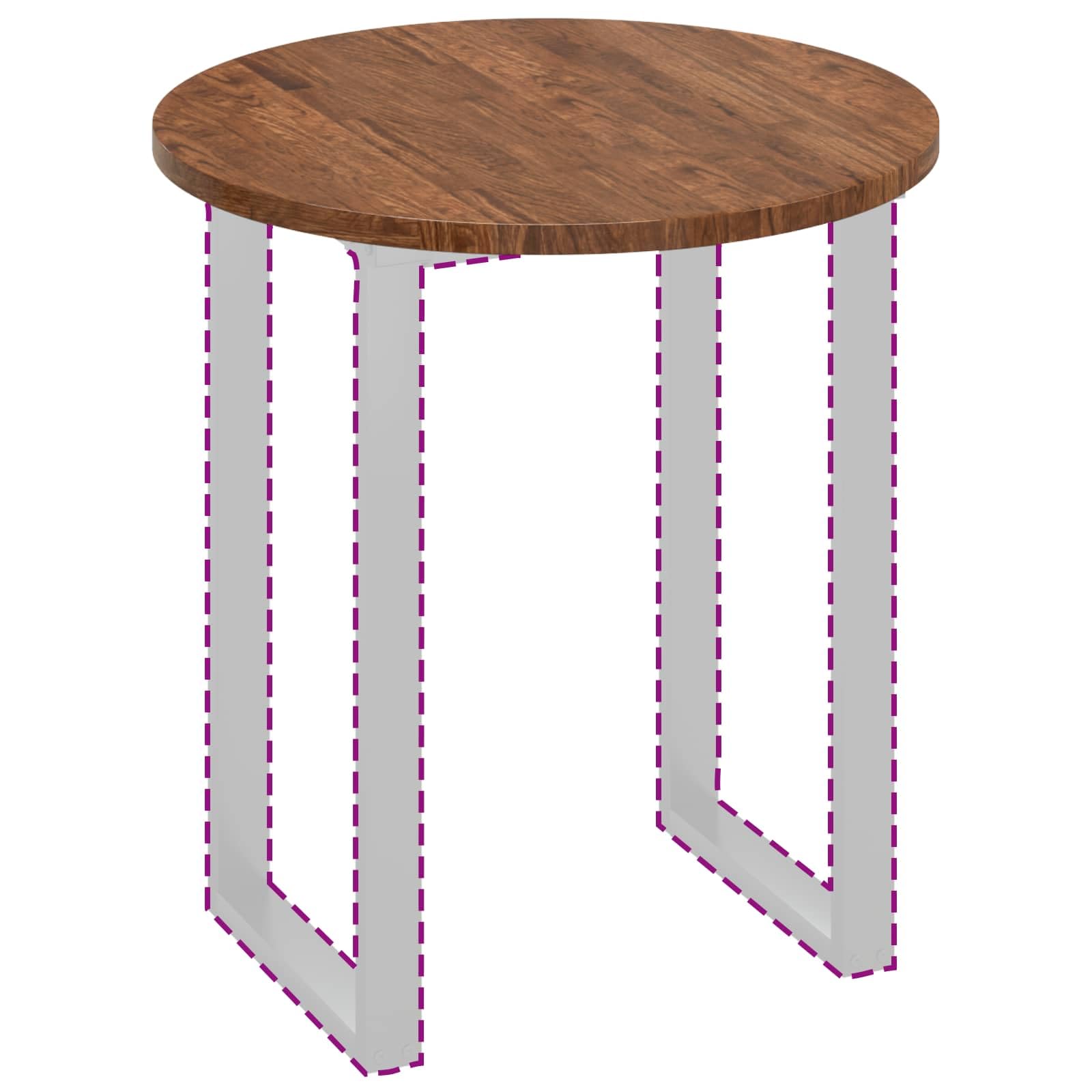 Piano da tavolo marrone chiaro in legno di rovere massiccio, Ø 70 x 2,5 cm, superficie in legno reversibile per cucina, ufficio, soggiorno, accessorio stabile per mobili fai da te, tavolo da