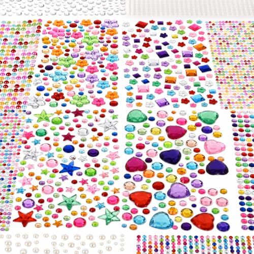Gem Stickers, 5154Pcs Self-Adhesive Gems for Kids Crafts Scrapbook Supplies