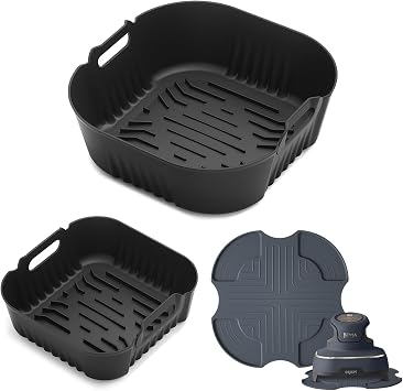 Sicheer Silicone liner2pcs and silicone heat-resistant mat compatible with Ninja Crispi Air Fryer, Accessories for Ninja Crispi Air Fryer