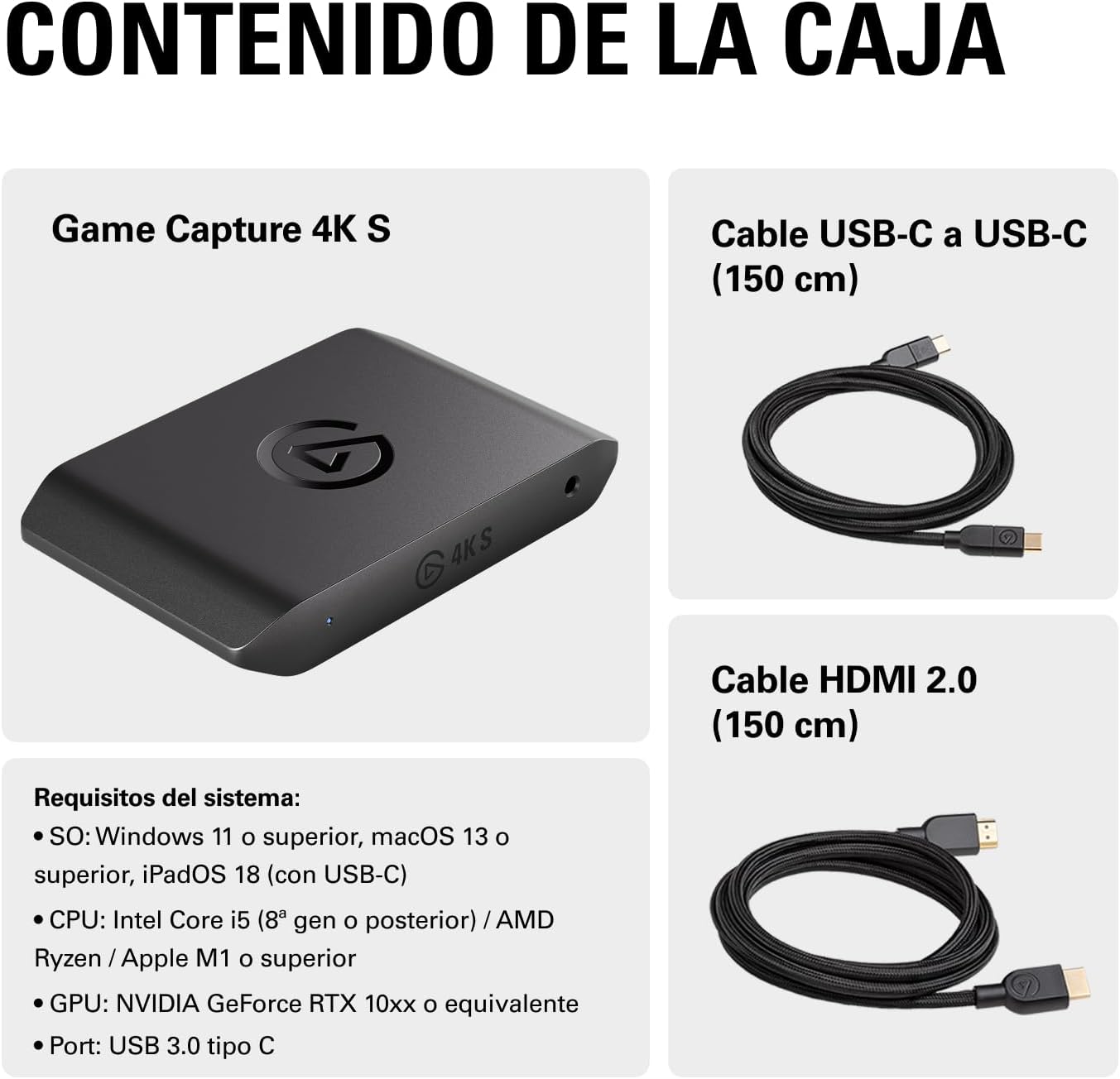 Elgato 4K S, tarjeta de captura externa | Captura 4K60, paso de 1440p120 o 1080p240, soporte HDR10, latencia cercana a cero, USB-C, entrada de audio analógica 14