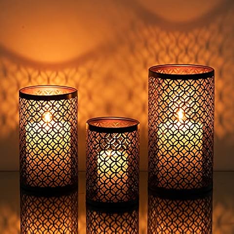 Romadedi Set of 3 Metal Candle Holders Cover