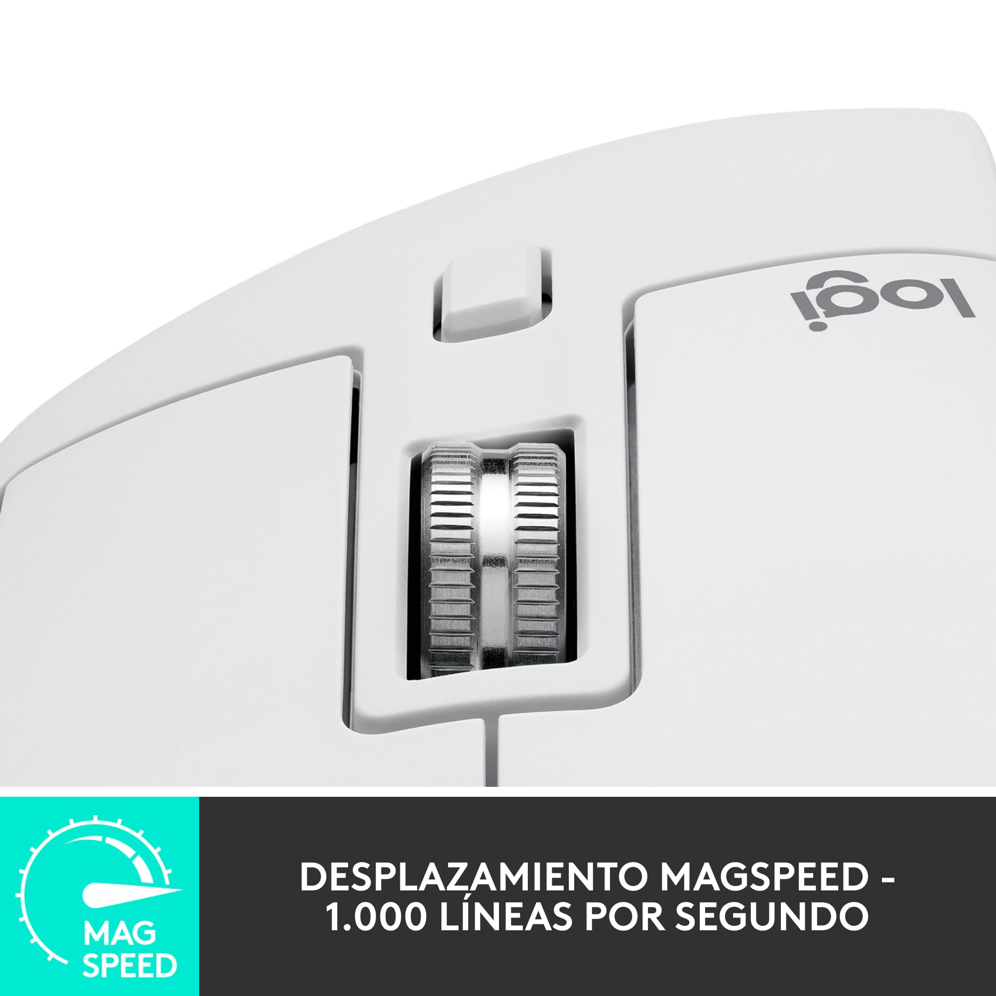 Logitech MX Master 3S - Ratón Inalámbrico con Desplazamiento Rápido | Ergo, 8K DPI, Funciona sobre Cristal, Clics Silenciosos, USB-C, Bluetooth, Windows, Linux, Chrome - Gris claro
