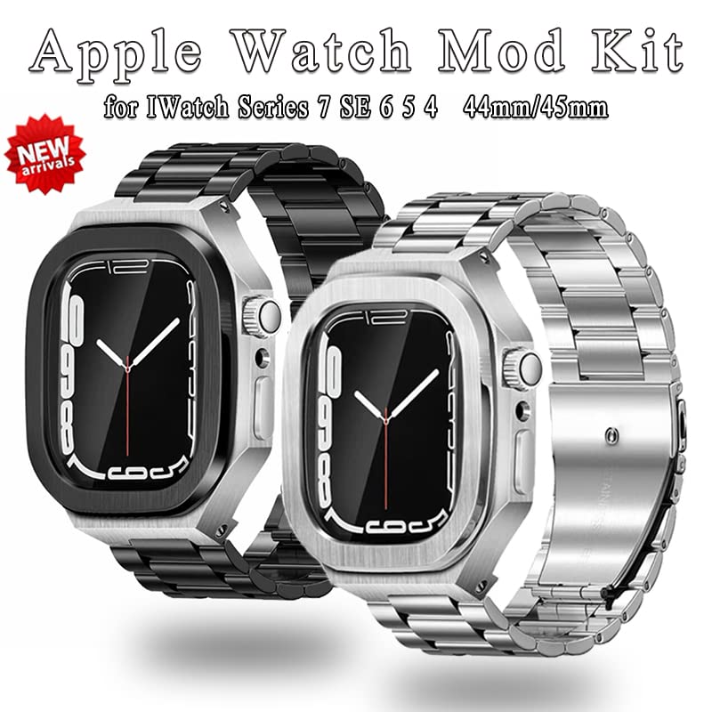 Kit modification Apple Watch Band 8 45mm avec bezel métal de luxe