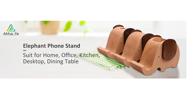 Organiseur De Bureau En Bois éléphant – Porte-stylos Et Support Téléphone, Design Mignon Et Compact - 4